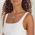 Beautiful Butterfly and Daisies Oval Necklace