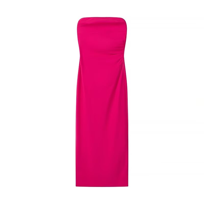 Fall Women Clothing Backless Sexy Slim Tube Top Dress