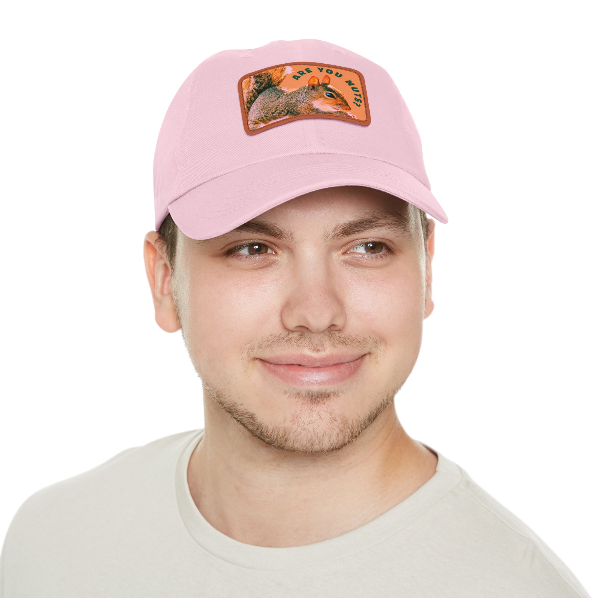 Are You Nuts? Squirrel Hat with Rectangular Leather Patch