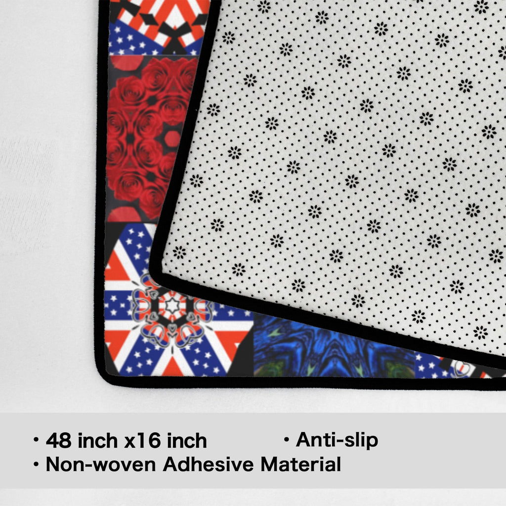 4th of July Blocks Area Rug with Black Binding (Made in USA)