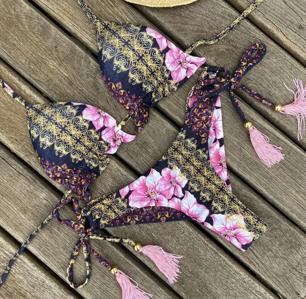 Bikini Leopard Print Bikini Multicolor Women Seperated Swimwear