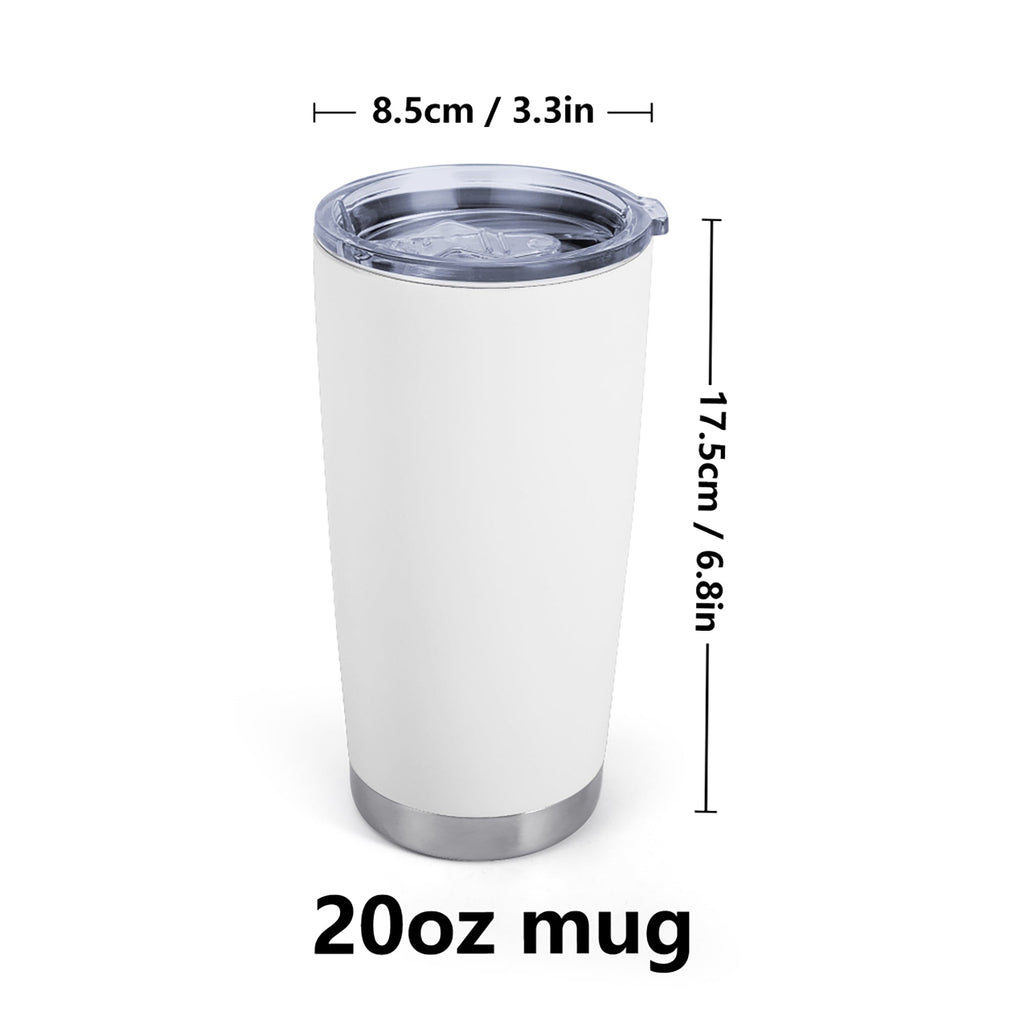 Cute White Kittens with Blue Eyes Stainless Steel 20oz Car Tumbler (Made in USA )