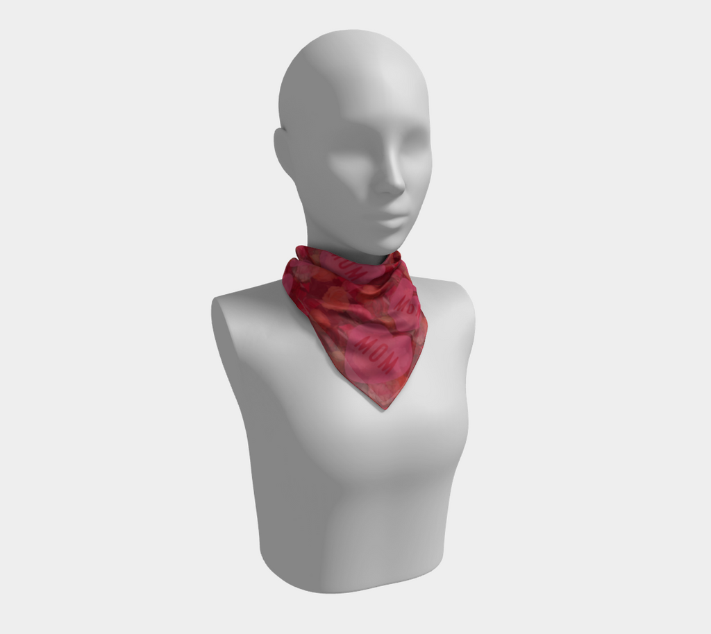 Mom Pink Hearts & Red Roses Square Scarf