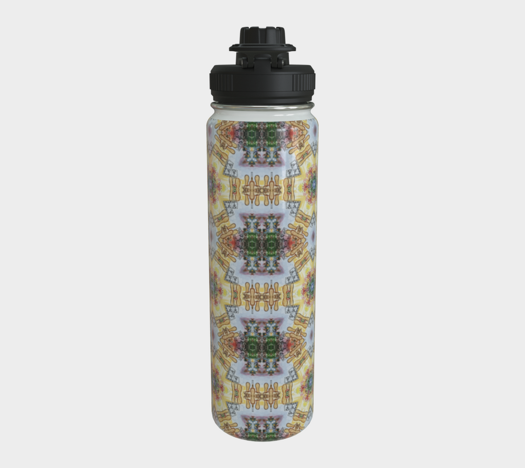 Gold Star Pattern Steel Water Bottle