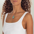 Teal 80's Child Oval Necklace