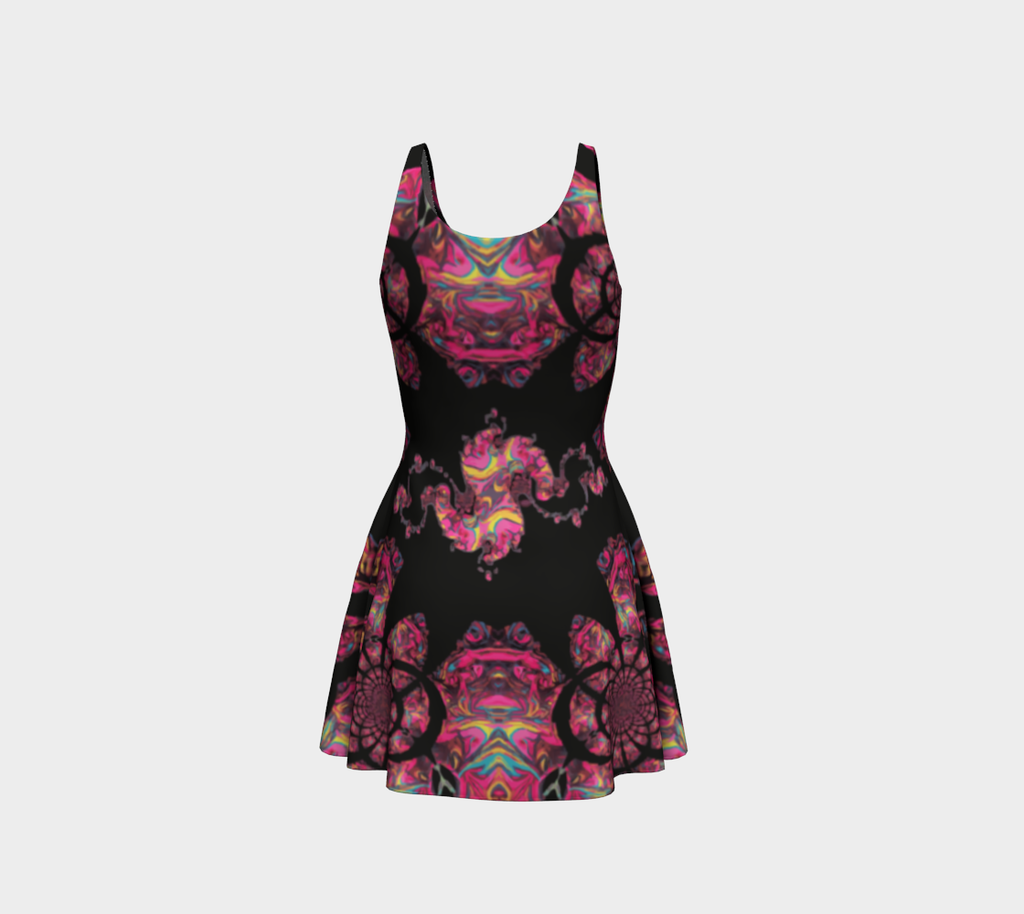 Pink Paisley Design Short Flared Dress