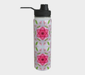 Silver and Pink Star Pattern 24 oz Stainless Steel Water Bottle with Twist-off Cap