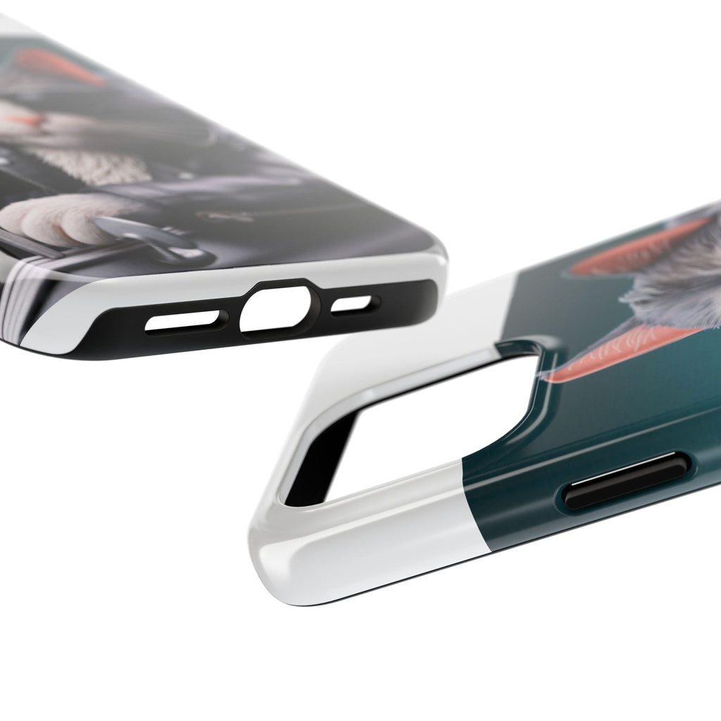 Cool Cat in Leather Jacket Driving Car Mobile Phone Case