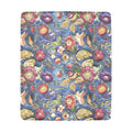 Blue Faux Hand Embroidery Ultra-Soft Micro Fleece Blanket (Made in USA)
