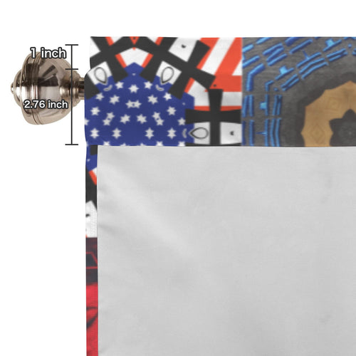 4th of July Pattern Short Window Valance Curtain 60" x 18"（Made in USA）