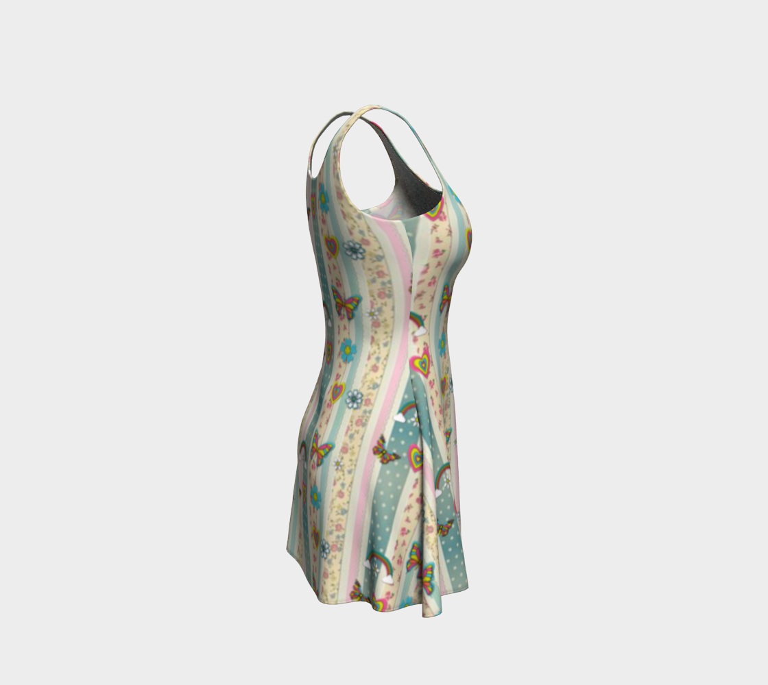 Cottagecore Pastel Stripes Short Flared Dress