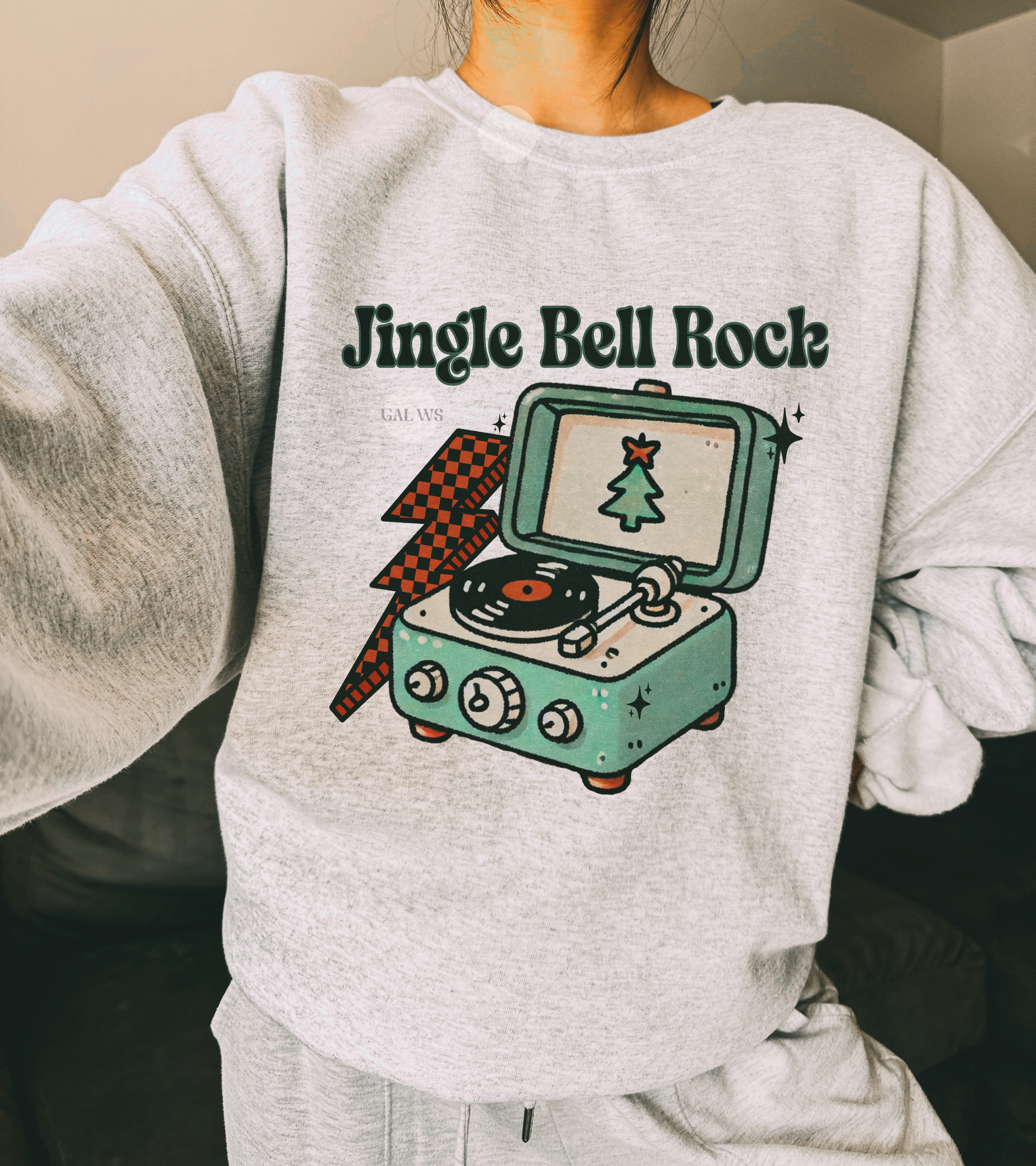 Jingle bell rock vintage recored player tee & sweatshirt Gunpowder and Lace Boutique Nac