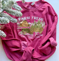 Farm Fresh Christmas Trees Crewneck | Vintage Barn Tractor Sweatshirt | Cozy Holiday Pullover