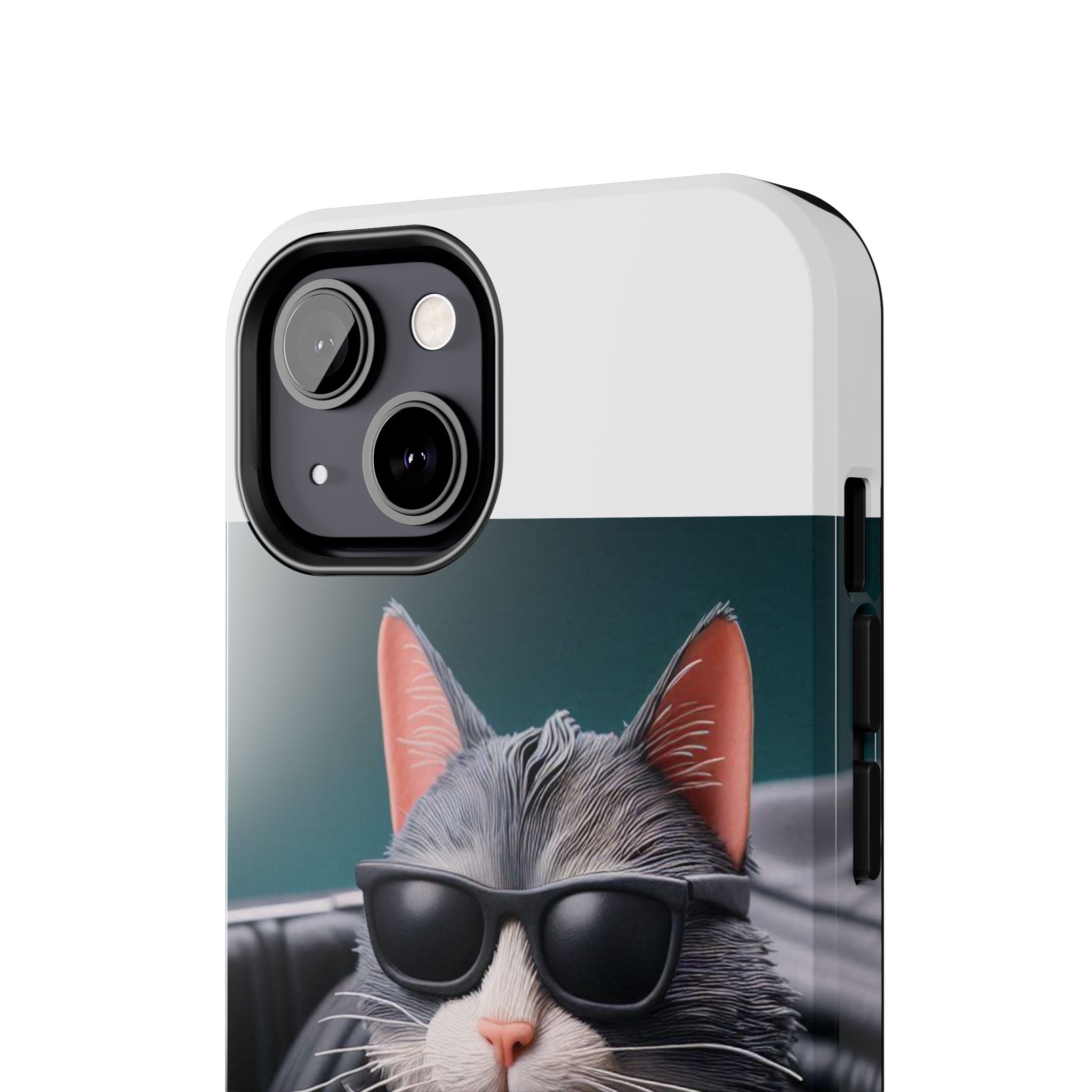 Cool Cat in Leather Jacket Driving Car Mobile Phone Case