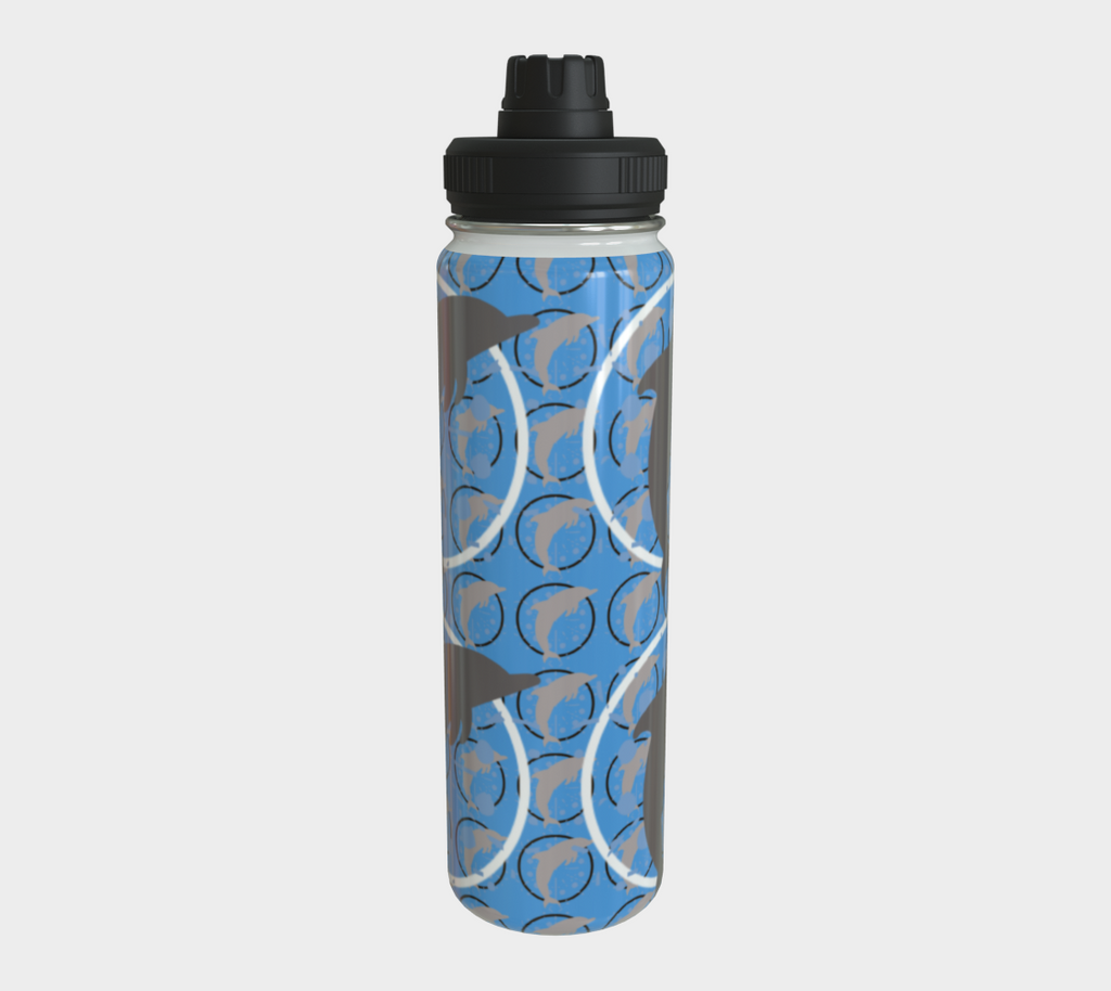 Blue Dancing Dolphins Steel Water Bottle