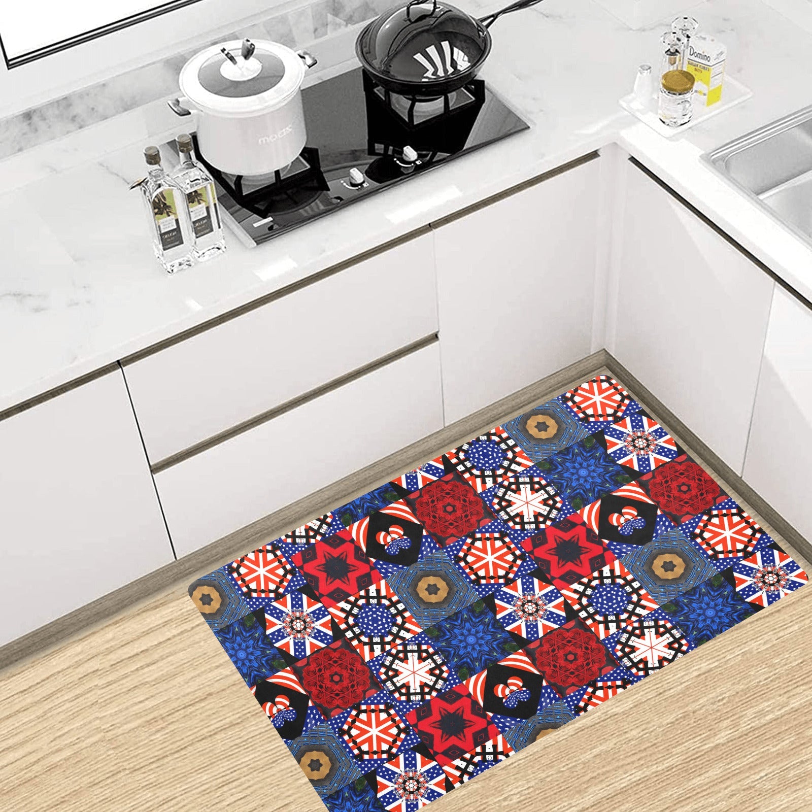 4th of July Pattern Kitchen Mat - 32"x 20" (Made in USA)