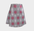 Silver and Pink Star Pattern Short Flared Skirt