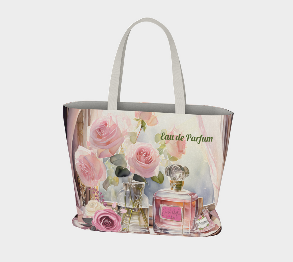 Eau de Parfume Pink Oversized Canvas Tote Bag