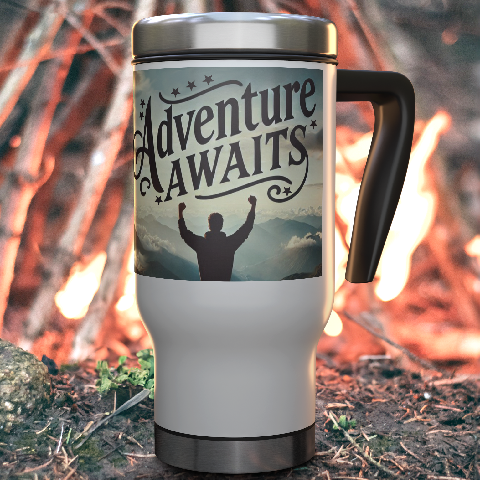 Adventure Awaits Graduation 14 oz Stainless Steel Travel Mug