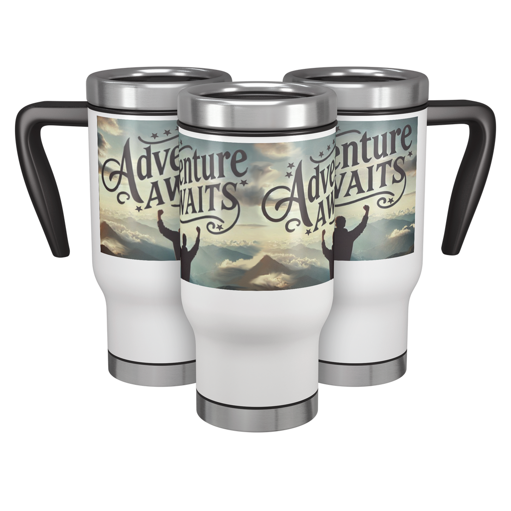 Adventure Awaits Graduation 14 oz Stainless Steel Travel Mug