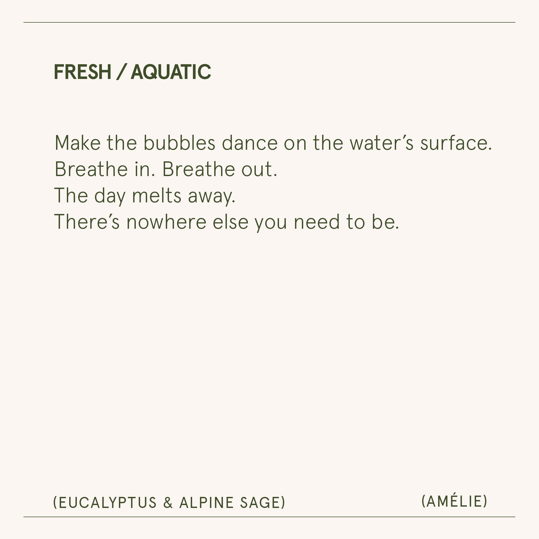 Amélie –  Eucalyptus & Alpine Sage Candle