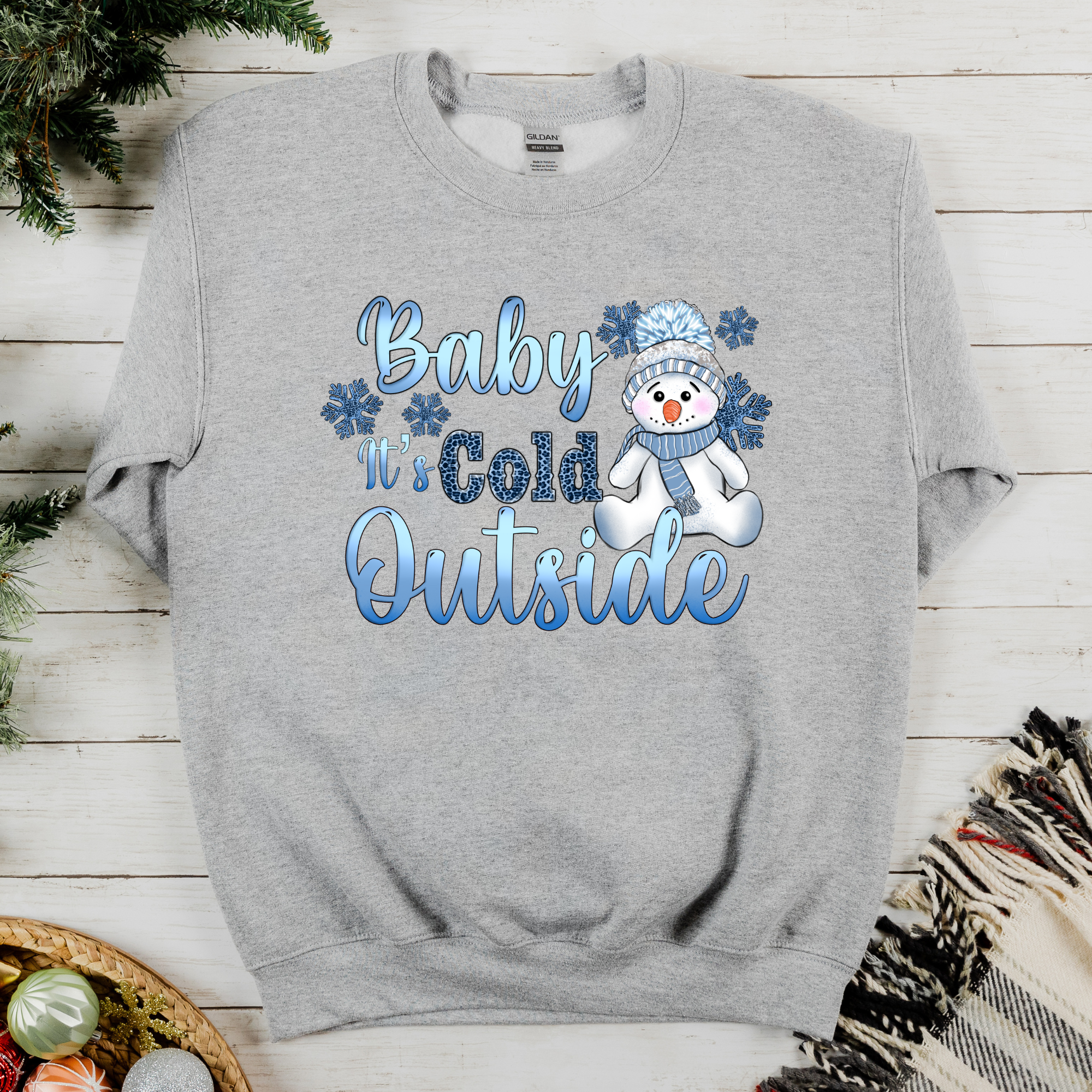 Baby It's Cold Outside with Blue Snowman