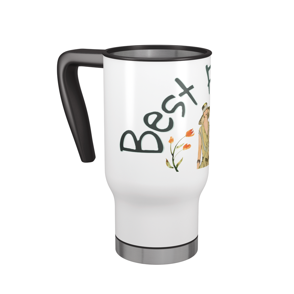 Vintage Fashionable Best Friends 14 oz Travel Mug Tumbler