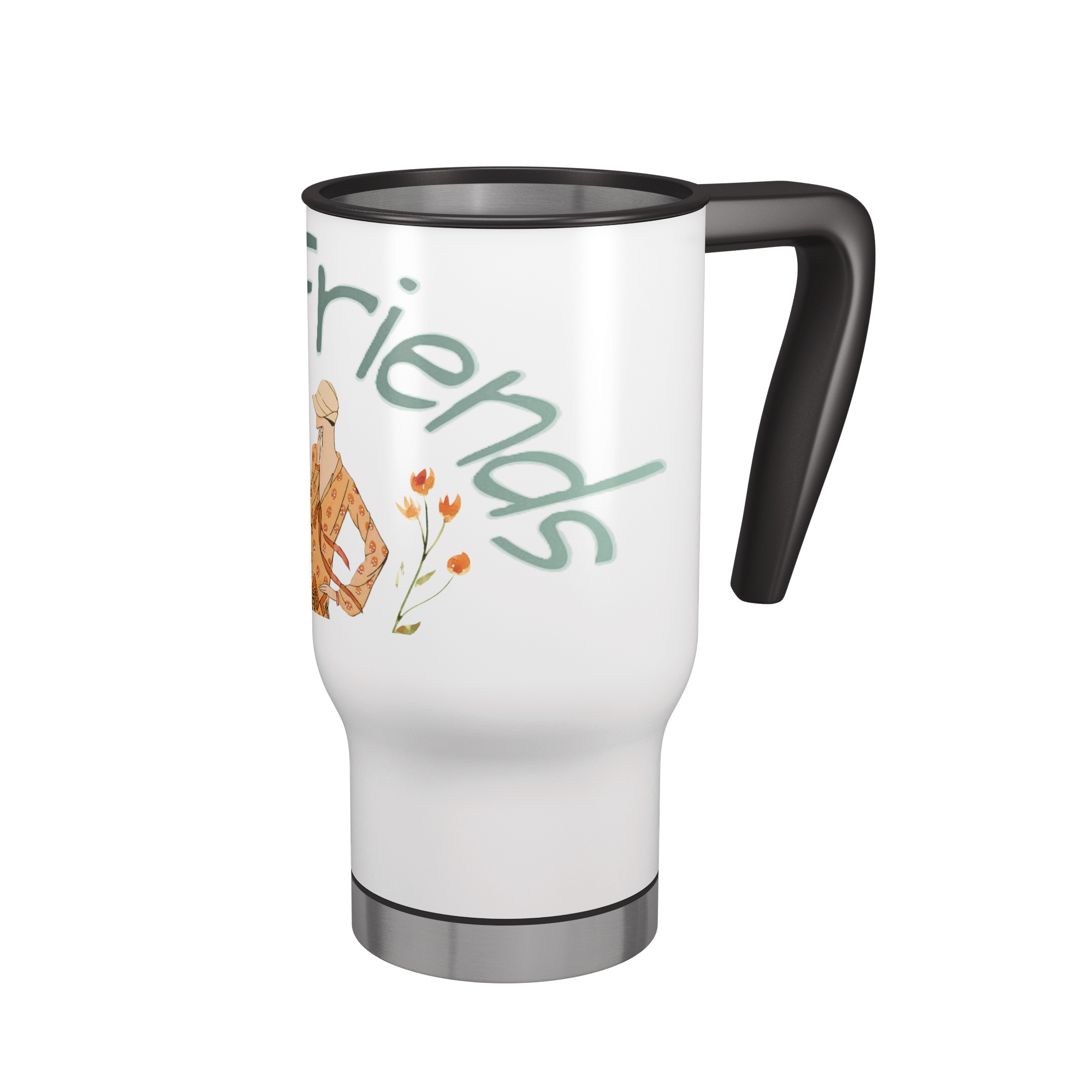Vintage Fashionable Best Friends 14 oz Travel Mug Tumbler