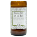 Mountains in the Mist scented 8 oz. soy candle in upcycled beer bottle - FKA Earthen Oak