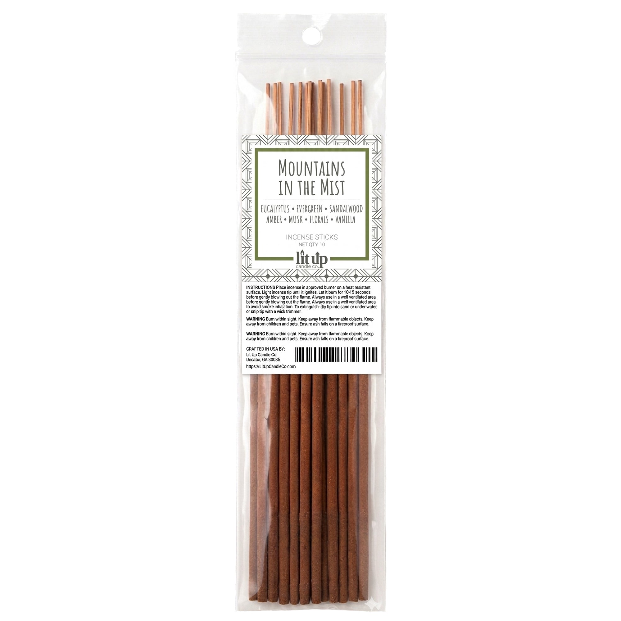 Mountains in the Mist scented hand-dipped incense sticks