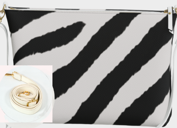 Zebra Stripes Vegan Leather Crossbody Bag