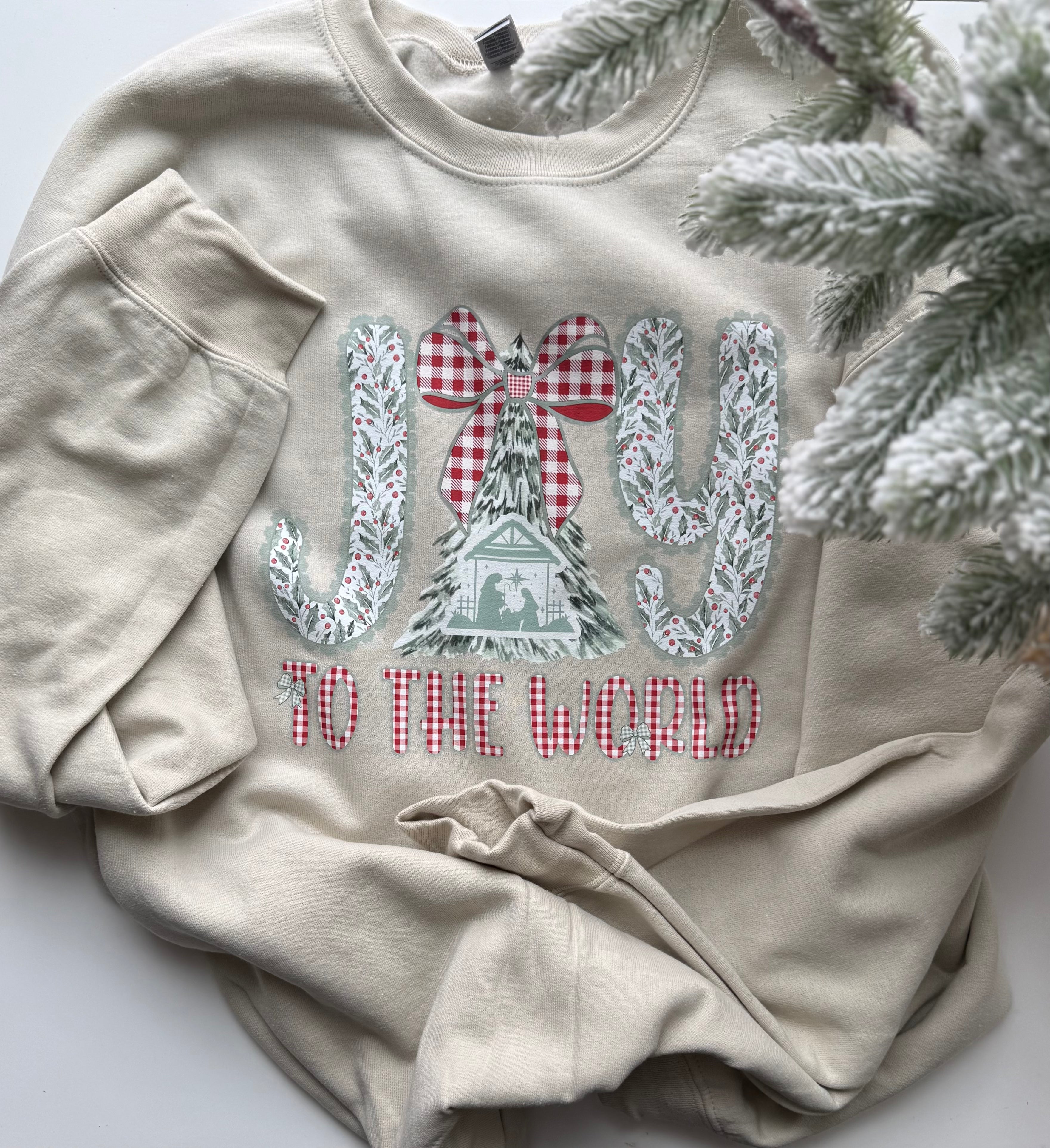 Joy to the World Christmas Crewneck | Nativity Sweatshirt | Christian Holiday Sweater | Faith Christmas Pullover | Cozy Winter Crewneck