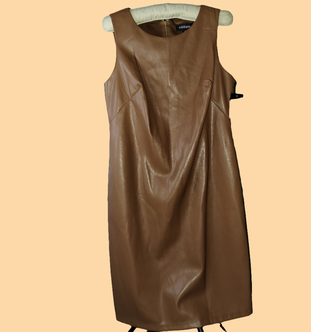 Addison Brown Faux Leather Dress - size 6