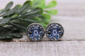Cowboys Football Sunflower || 12mm Glass Stud Earrings || Hypoallergenic