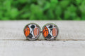 Sports Trio Basketball Soccer Football 12mm Glass Stud Earrings