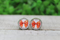 Basketball Bow 12mm Glass Stud Earrings