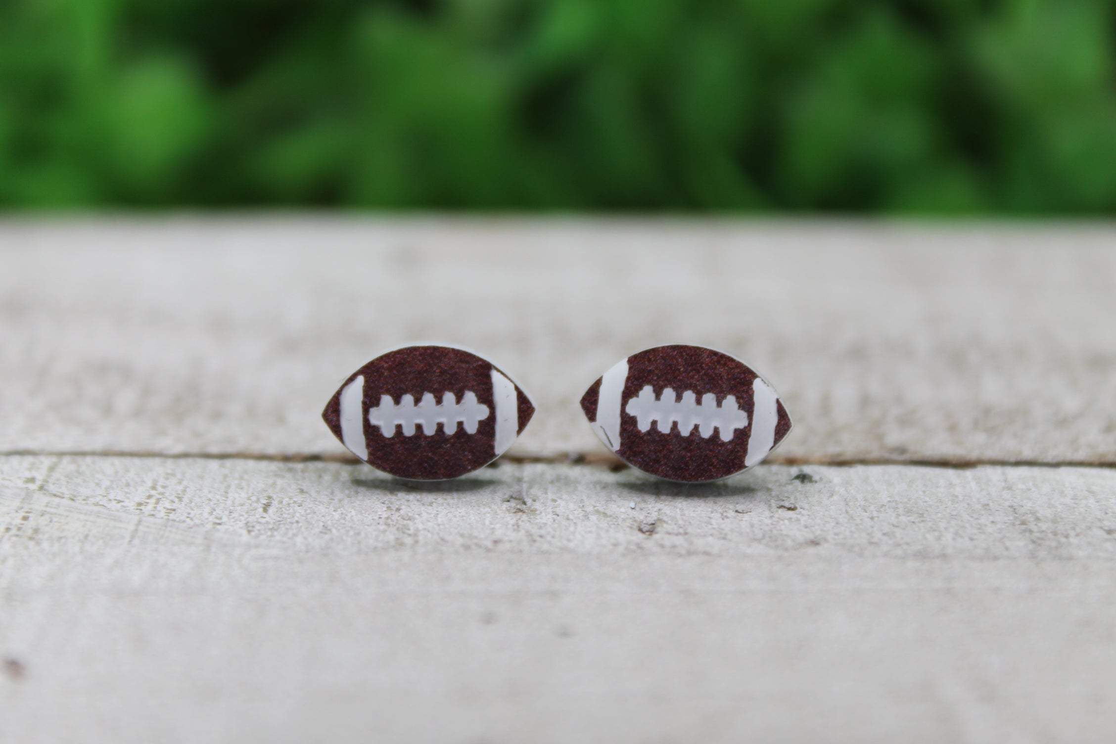 Textured Football Stud Earrings
