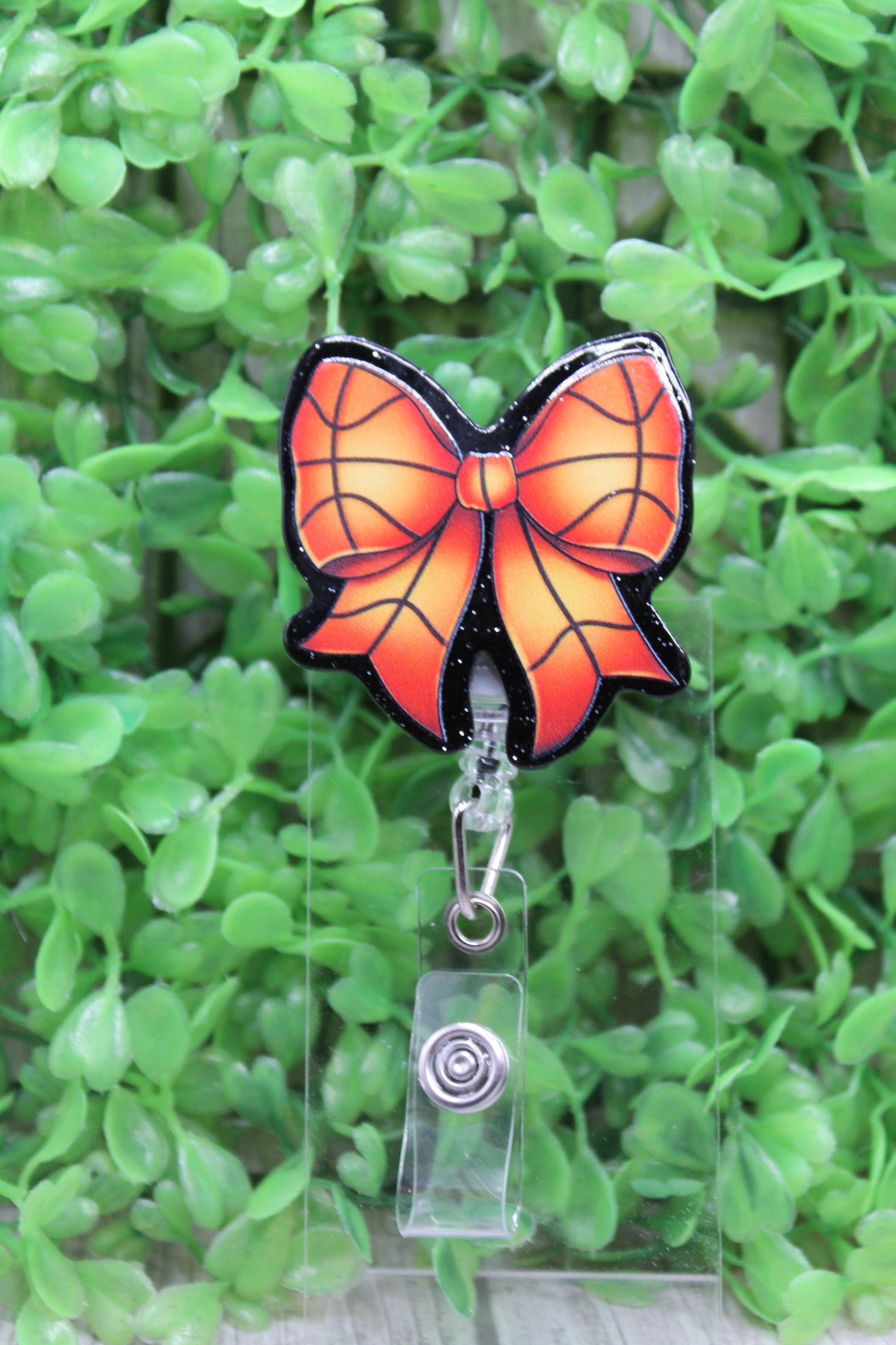 Basketball Bow Badge/ID Holder Reel