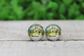Packers Green Bay City Glass Stud Earrings