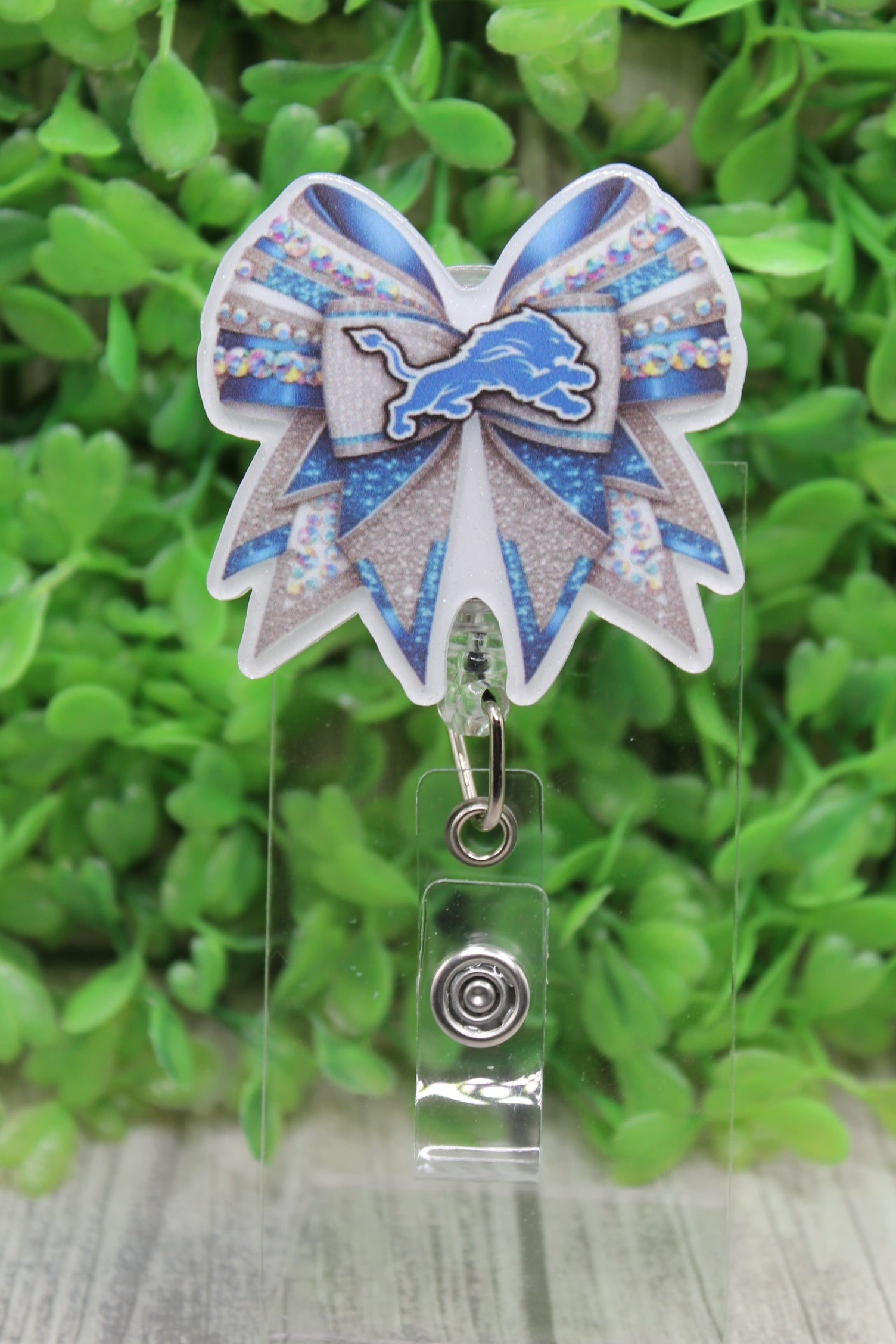Detroit Lions Bow Badge/ID Holder Reel