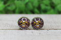 Colorado Nuggets Basketball Black Stud Earrings