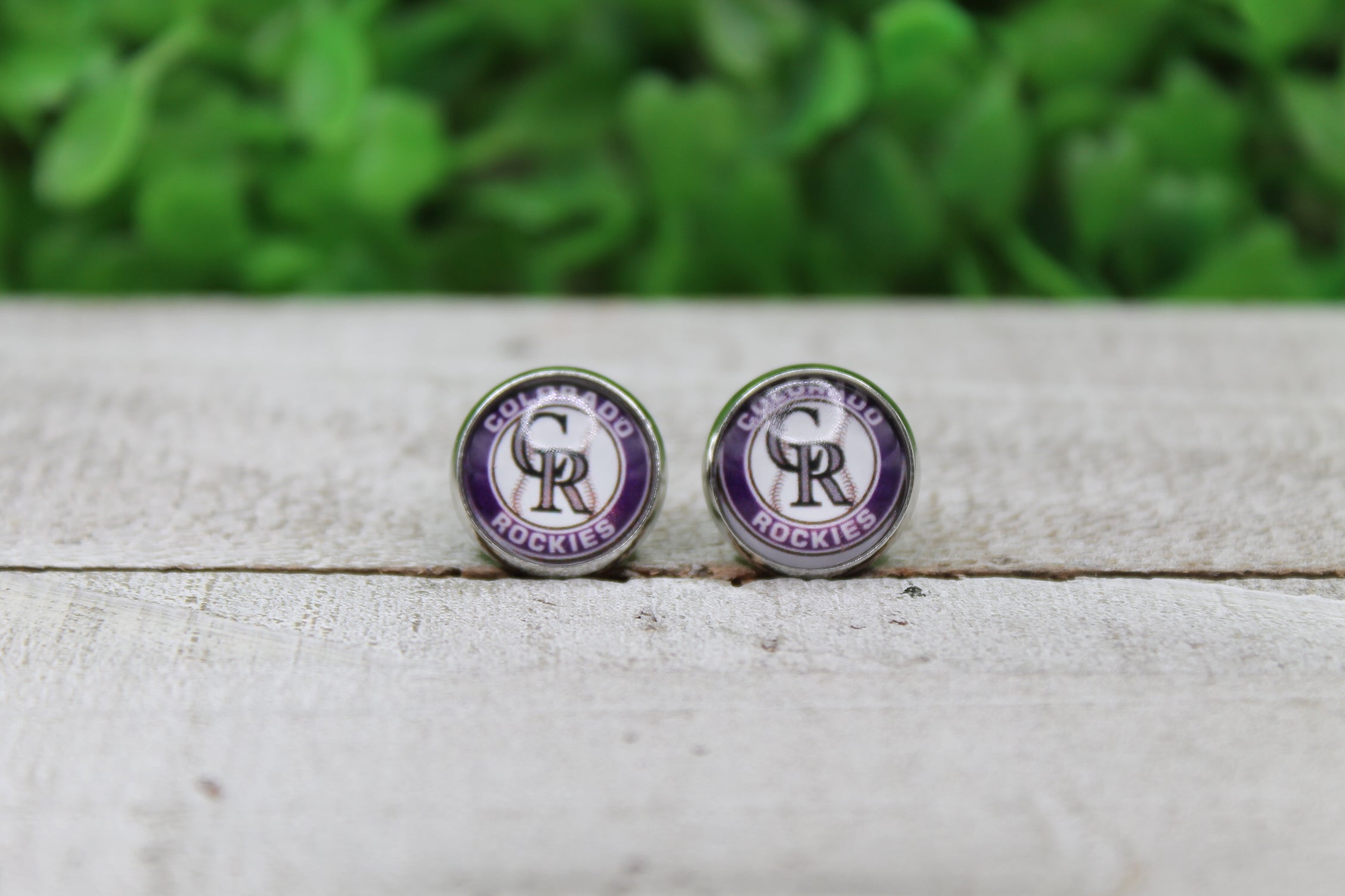 Colorado Rockies Baseball Stud Earrings