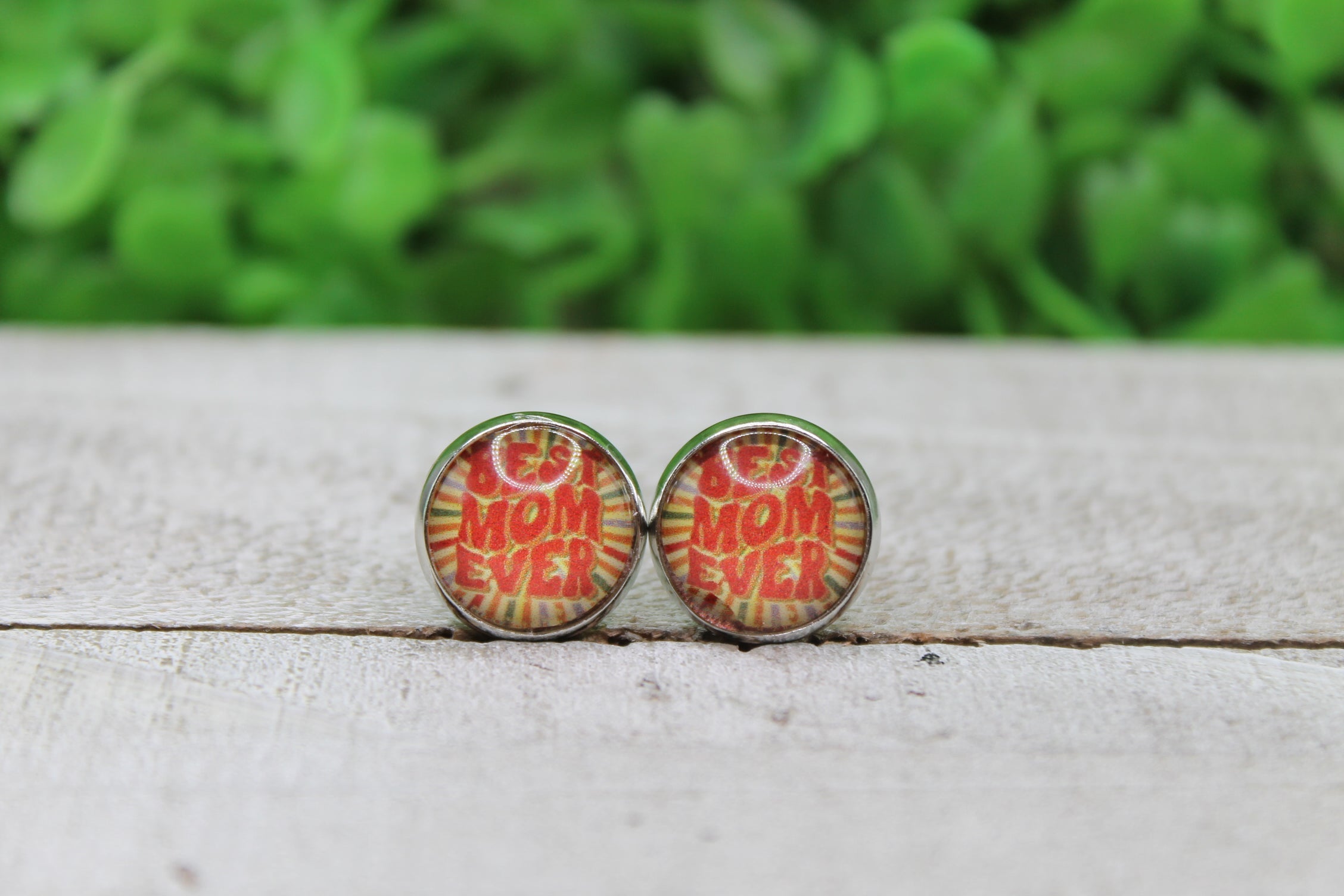Best Mom Ever Retro Stud Earrings