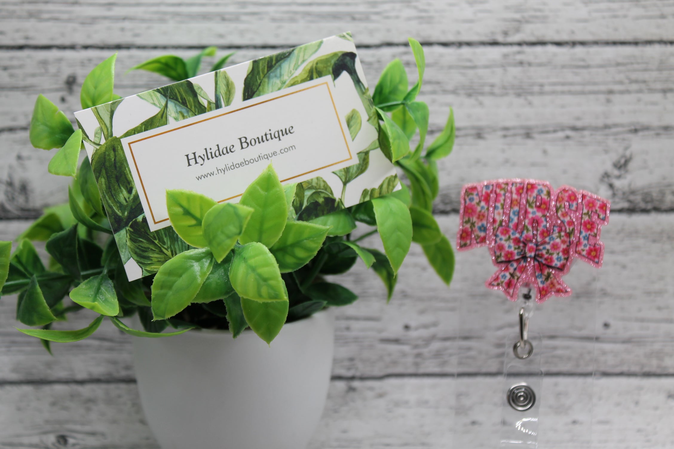 Floral Nurse with Bow Badge Reel
