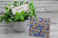 NURSE Blue Floral & Dogs Badge Buddy