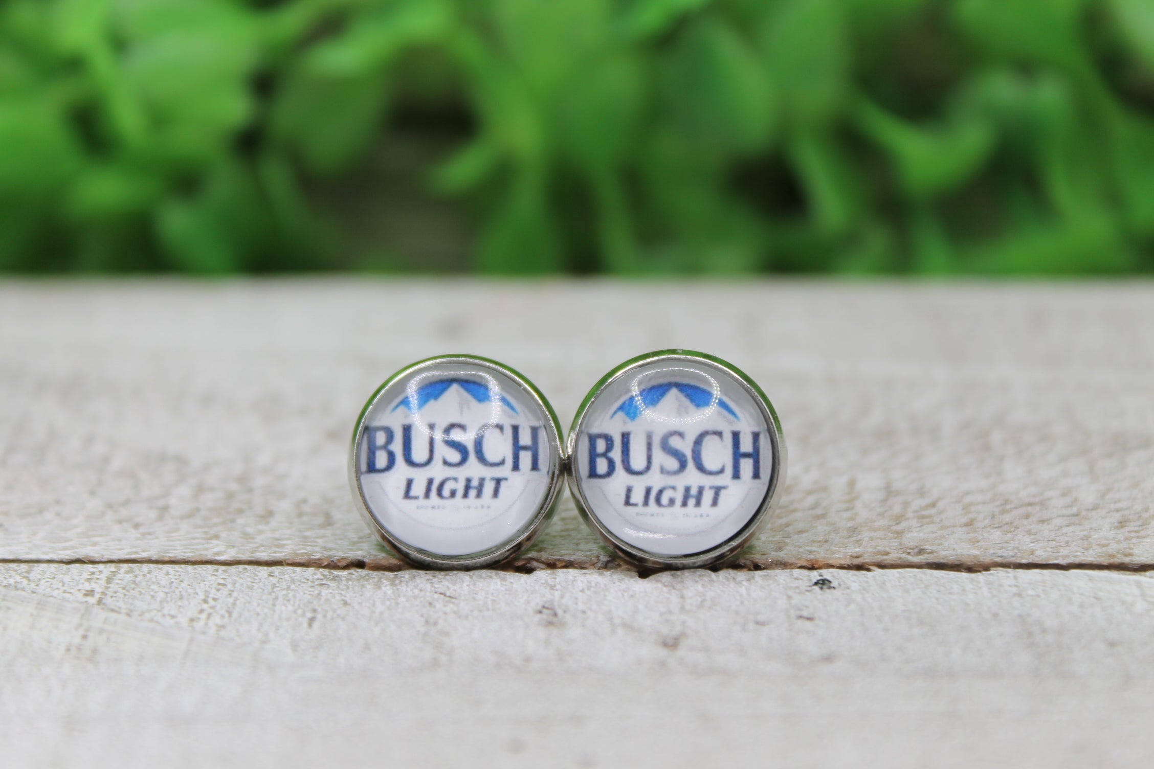 Busch Light (Dk Blue) Stud Earrings