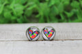Autism Awareness Doodle Heart Stud Earrings