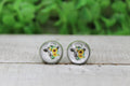 Cow and Sunflowers Stud Earrings
