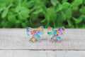 Colorful Confetti Bow Stud Earrings
