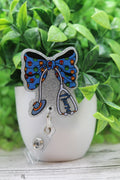 Super Hero Nurse Bow Stethoscope Badge Reel